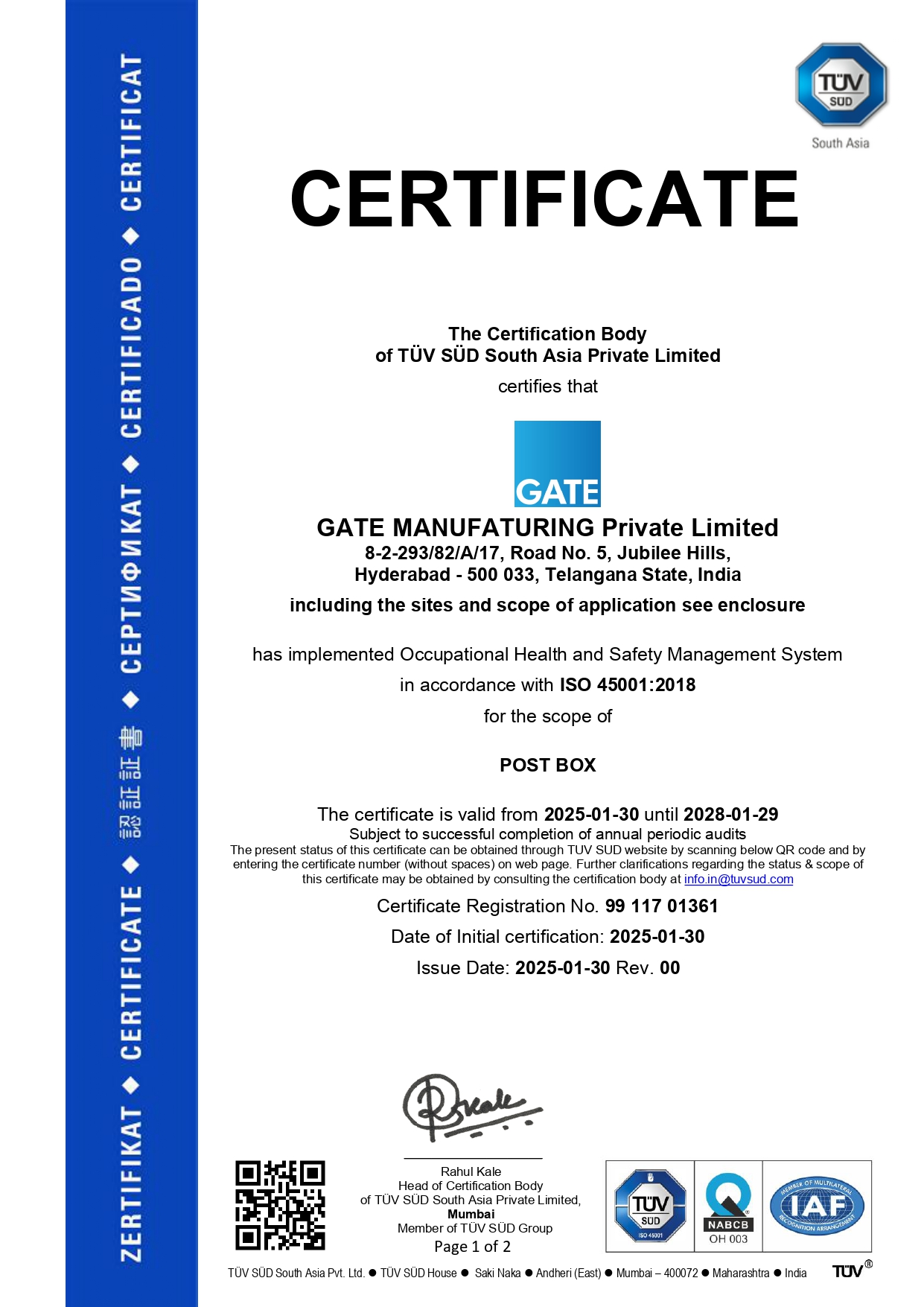 ISO 45001:2018 Certification